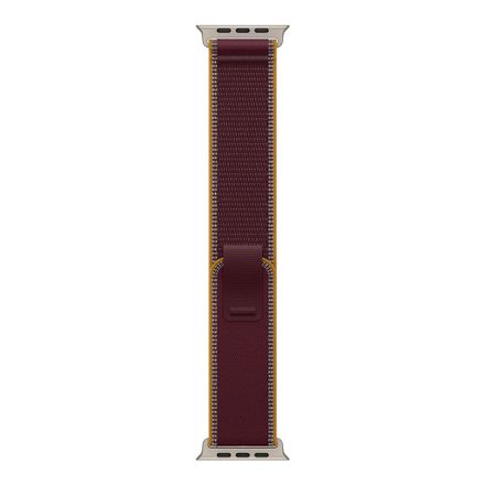Apple Watch 49mm Burgundy Trail Loop-M/L-Natural Titanium Finish