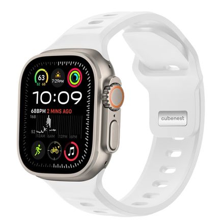 Cubenest sportovní řemínek pro Apple Watch 49/46/45/44/42 mm - bílý