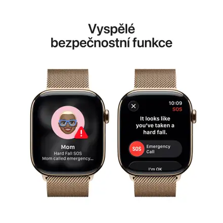 Apple Watch Series 11 GPS + Cellular 46mm Zlatý titan se zlatým milánským tahem - M/L
