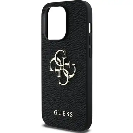 Guess PU Grained 4G Metal Logo kryt iPhone 13 Pro černý