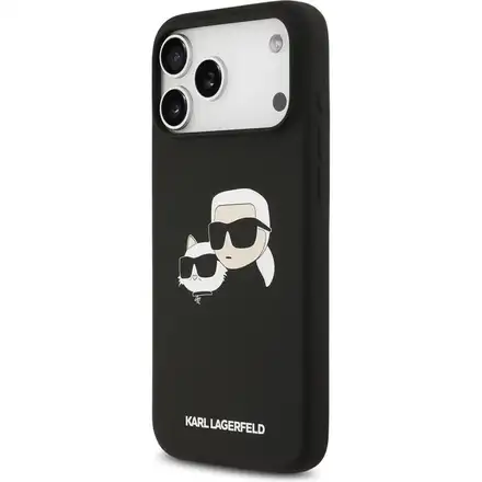 Karl Lagerfeld Liquid Silicone Double Heads MagSafe kryt iPhone 17 Pro černý