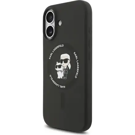 Karl Lagerfeld Liquid Silicone Karl and Choupette MagSafe kryt iPhone 17 černý