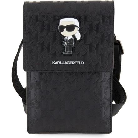 Karl Lagerfeld Saffiano Monogram Ikonik NFT Brašna na Telefon černá