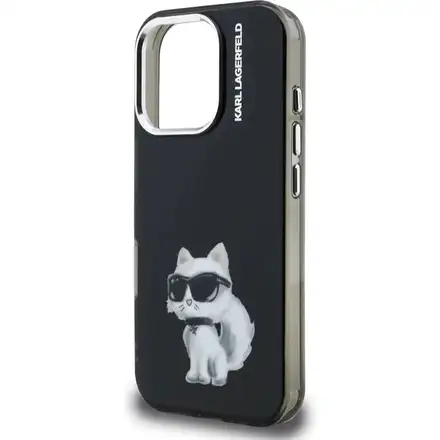 Karl Lagerfeld IML Aquarelle Choupette kryt iPhone 16 Pro Max černý