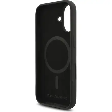 Karl Lagerfeld Liquid Silicone Karl and Choupette MagSafe kryt iPhone 17 černý