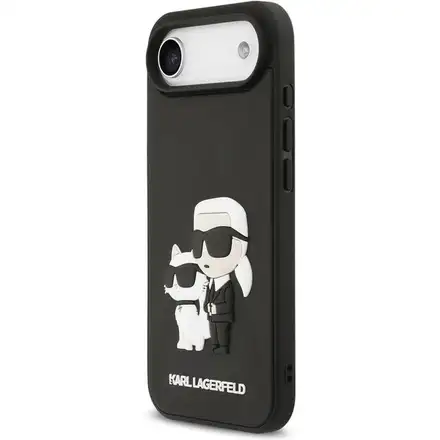 Karl Lagerfeld 3D Rubber Karl and Choupette kryt iPhone Air černý
