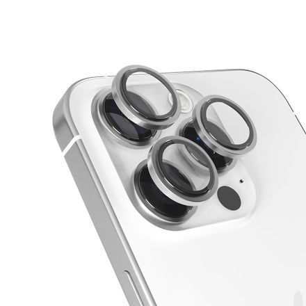 iStores by Epico Aluminium Lens Protector pro Apple iPhone 16 Pro / 16 Pro Max - stříbrná