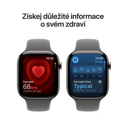 Apple Watch Series 11 GPS + Cellular 46mm Přírodní titan se skálově šedým sportovním řemínkem - S/M