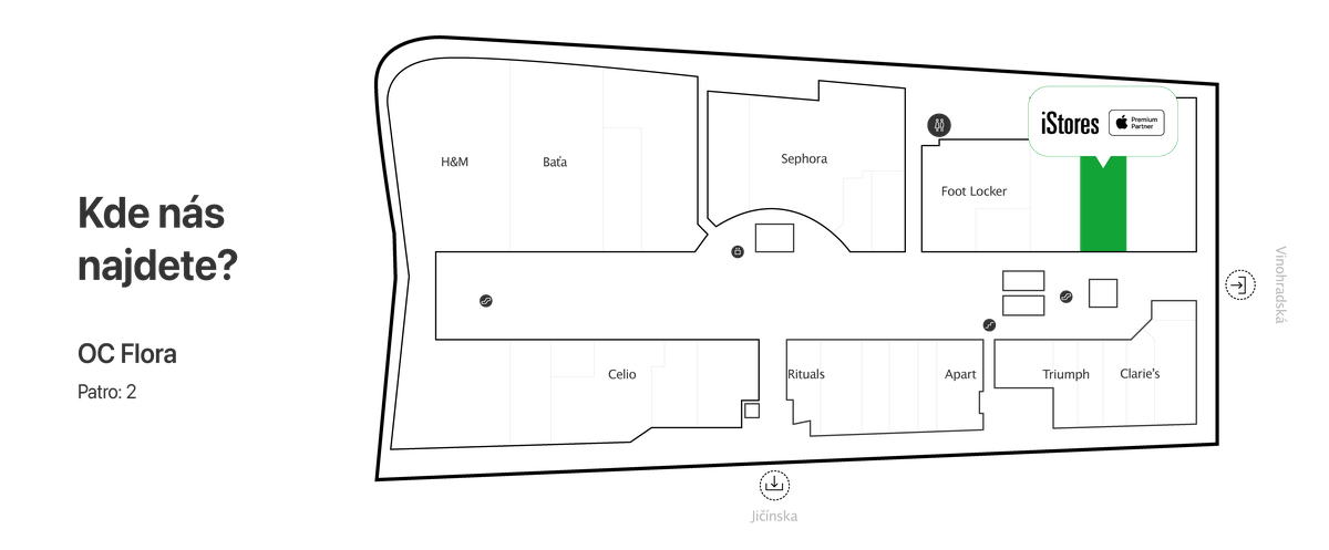 Pôdorys nákupného centra.