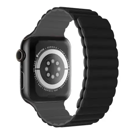 Devia řemínek Nature Silicone Magnetic Watch Band 44/45/46mm - Black