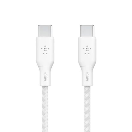 Belkin kabel Boost Charge Double-Braided USB-C to USB-C 100W 3m-White