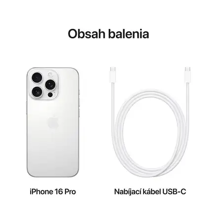 iPhone 16 Pro 128 GB Bílý titan *Použitý s DPH – Třída C*
