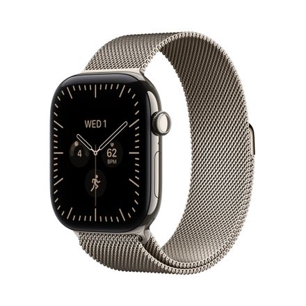 Apple Watch Series 12 GPS + Cellular 46mm Natural Titanium Case with Natural Milanese Loop - M/L