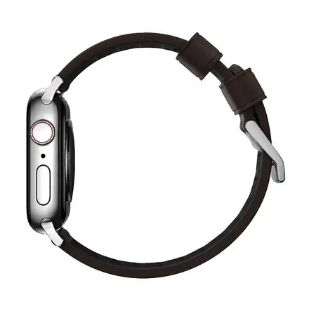 Nomad kožený řemínek pro Apple Watch 49mm/46mm/45mm/44 mm - Active Pro Brown/Silver Hardware