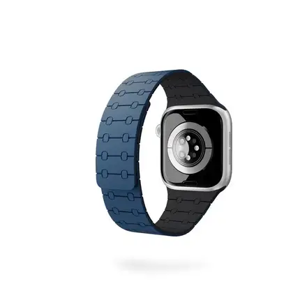 Epico Magnetic+ Silikonový řemínekpro Apple Watch SE (44mm)/Series 1-9 (42/44/45mm) 10-11 (46mm)/Ultra (49mm) - modrá