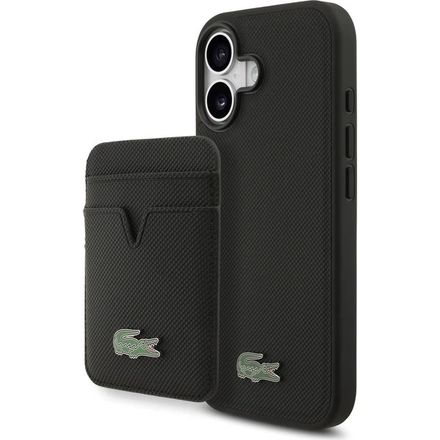 Lacoste Iconic Petit Pique MagSafe kryt + peněženka iPhone 17 černý