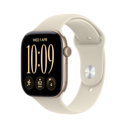 Apple Watch Series 12 GPS 42mm Light Gold Aluminium Case with Sand Sport Band - M/L