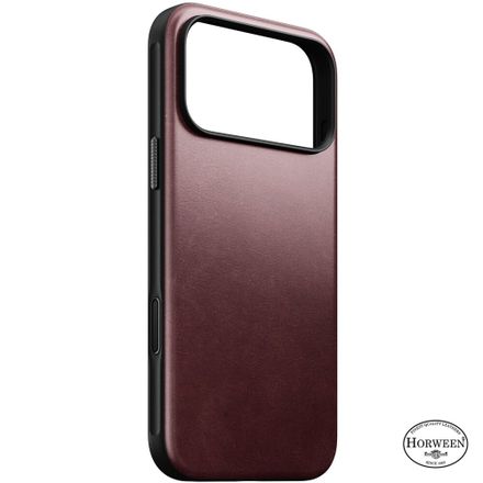 Nomad kryt Modern Leather Case Magsafe Horween pro iPhone 18 Pro Max - Burgundy