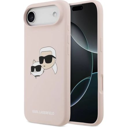 Karl Lagerfeld Liquid Silicone Double Heads MagSafe kryt iPhone Air růžový