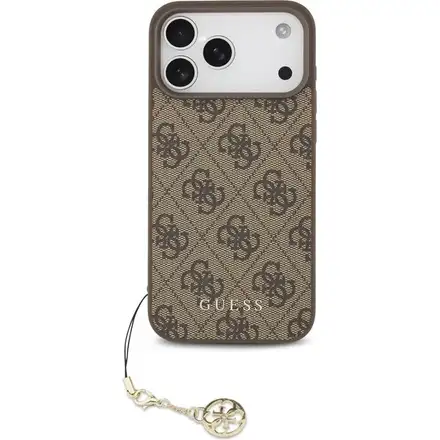 Guess 4G Charm MagSafe kryt iPhone 17 Pro Max hnědý
