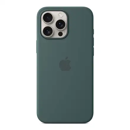 iPhone 16 Pro Max Silicone Case with MagSafe - Jezerně zelená