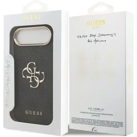 Guess PU Leather 4G Metal Logo Gold Frame kryt iPhone Air černý