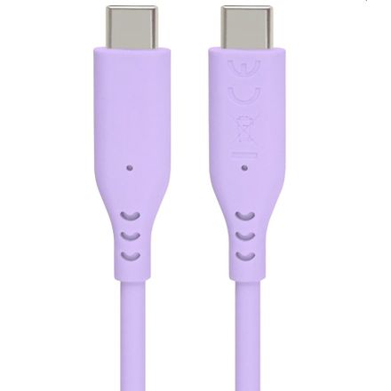 PremiumCord Silikonový kabel USB-C 60W 480Mbps fialový extra měkký a robustní kabel délky 1,5m