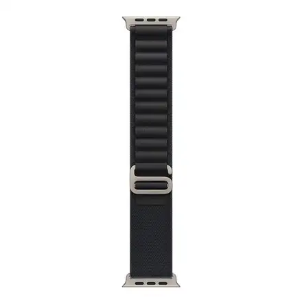 Apple Watch 49mm Black Alpine Loop - Medium - Natural Titanium Finish