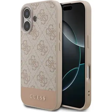 Guess PU 4G Stripe kryt iPhone 17 růžový