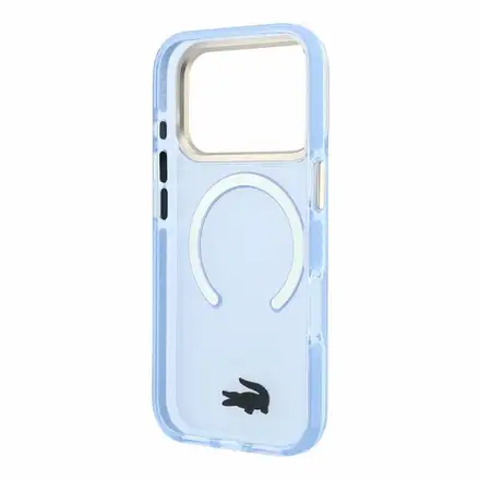 Lacoste PC/TPU Frosted Finish Gold Logo MagSafe kryt iPhone 18 Pro Max modrý