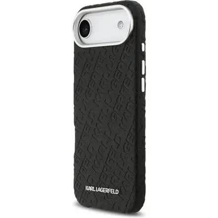 Karl Lagerfeld Grained PU Repeated Logo MagSafe kryt iPhone Air černý