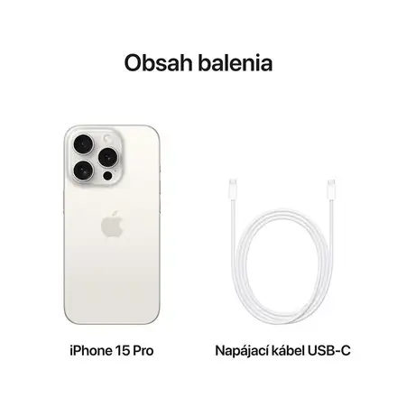iPhone 15 Pro 128 GB Bílý titan *Třída A*