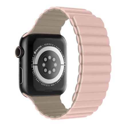 Devia řemínek Nature Silicone Magnetic Watch Band 44/45/46mm - Stardust Pink