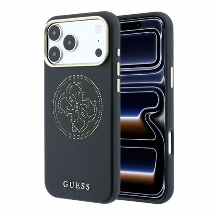 Guess PU Semi Wrap Perforated 4G Logo MagSafe kryt iPhone 18 Pro Max černý