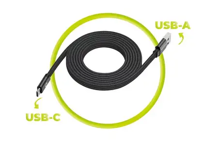 Mobile Origin Magnetic Flat Patented Cable USB-A to USB-C 1m - Black