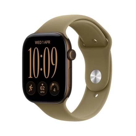 Apple Watch Series 12 GPS + Cellular 42mm Dark Bronze Aluminium Case with Olive Sport Band - M/L