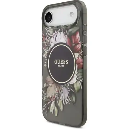 Guess IML Flowers Strap MagSafe kryt iPhone Air černý
