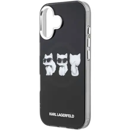 Karl Lagerfeld IML Choupette Trio Watercolor MagSafe kryt iPhone 17 černý