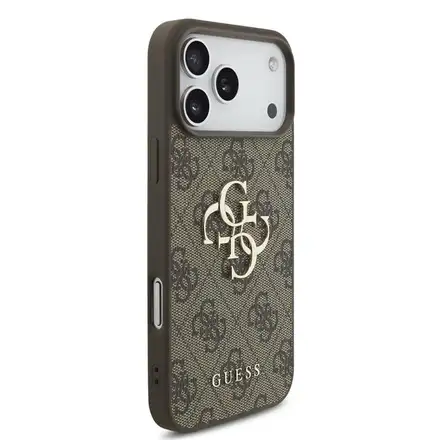 Guess PU 4G Metal Logo kryt iPhone 18 Pro hnědá