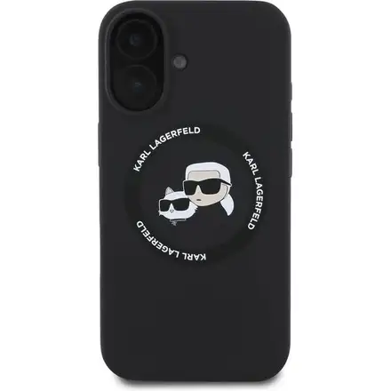 Karl Lagerfeld Liquid Silicone K&CH Heads MagSafe kryt iPhone 16 černý