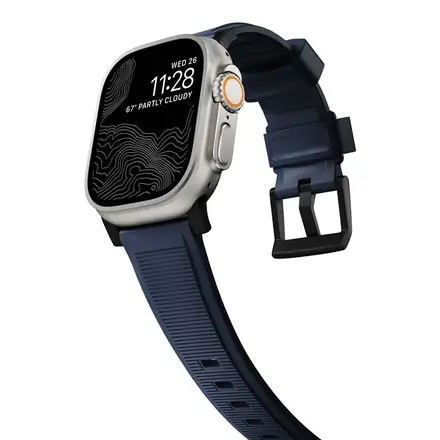 Nomad řemínek Rugged Strap pro Apple Watch 49/45/44/42 mm - Atlantic Blue/Black Hardware
