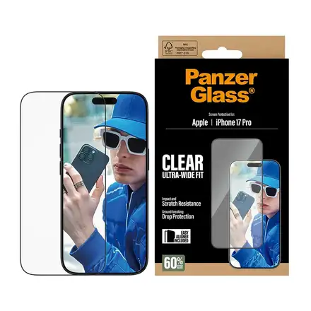 PanzerGlass ochranné sklo UWF pro iPhone 17 Pro - Black Frame