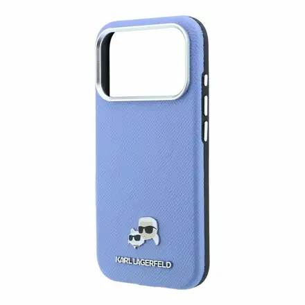 Karl Lagerfeld PU Grained Semi Wrap K&CH Heads Magsafe kryt iPhone 18 Pro Max modrý