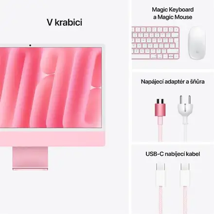 EDU iMac 24" 4.5K Apple M4 10-core CPU 10-core GPU 16GB 256GB Růžový CZ