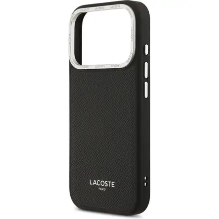 Lacoste PU Leather Champs Elysees MagSafe kryt iPhone 17 Pro černý