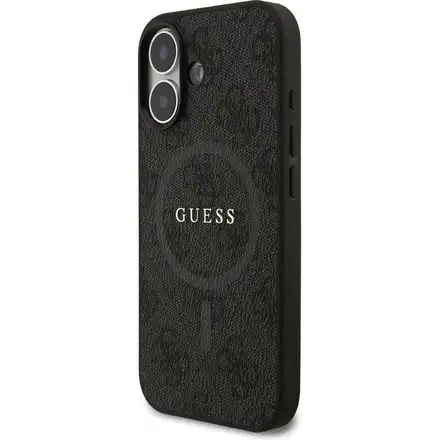 Guess PU Leather 4G Colored Ring MagSafe kryt iPhone 17 černý