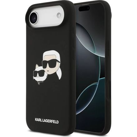 Karl Lagerfeld Liquid Silicone Double Heads MagSafe kryt iPhone Air černý