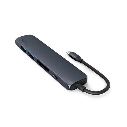 iStores by Epico 6in1 Hliníkový Hub 8K s USB-C konektorem - Temně inkoustová