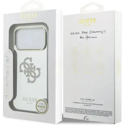 Guess PC/TPU Mirror 4G Glitter Logo MagSafe kryt iPhone 17 Pro Max zlatý