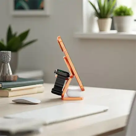 Cubenest Qi2.2 3v1 Skládací bezdrátová magnetická nabíječka SQ312 Ultra - oranžová